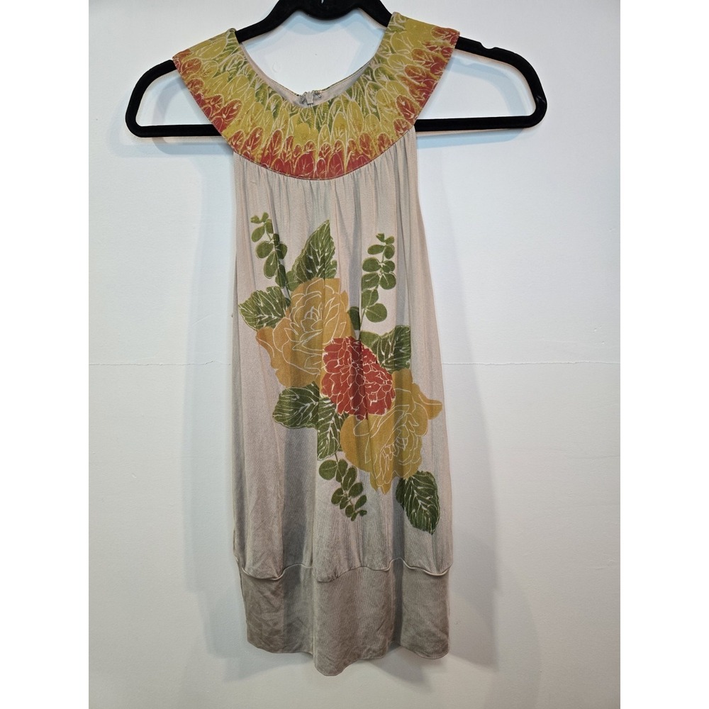 Marciano 100% Silk Floral Boho Dress Tunic Artwear XS